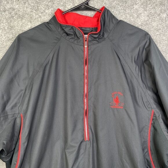 FootJoy DryJoys Tour Collection Short Sleeve Windbreaker Jacket Black Large - Picture 2 of 8